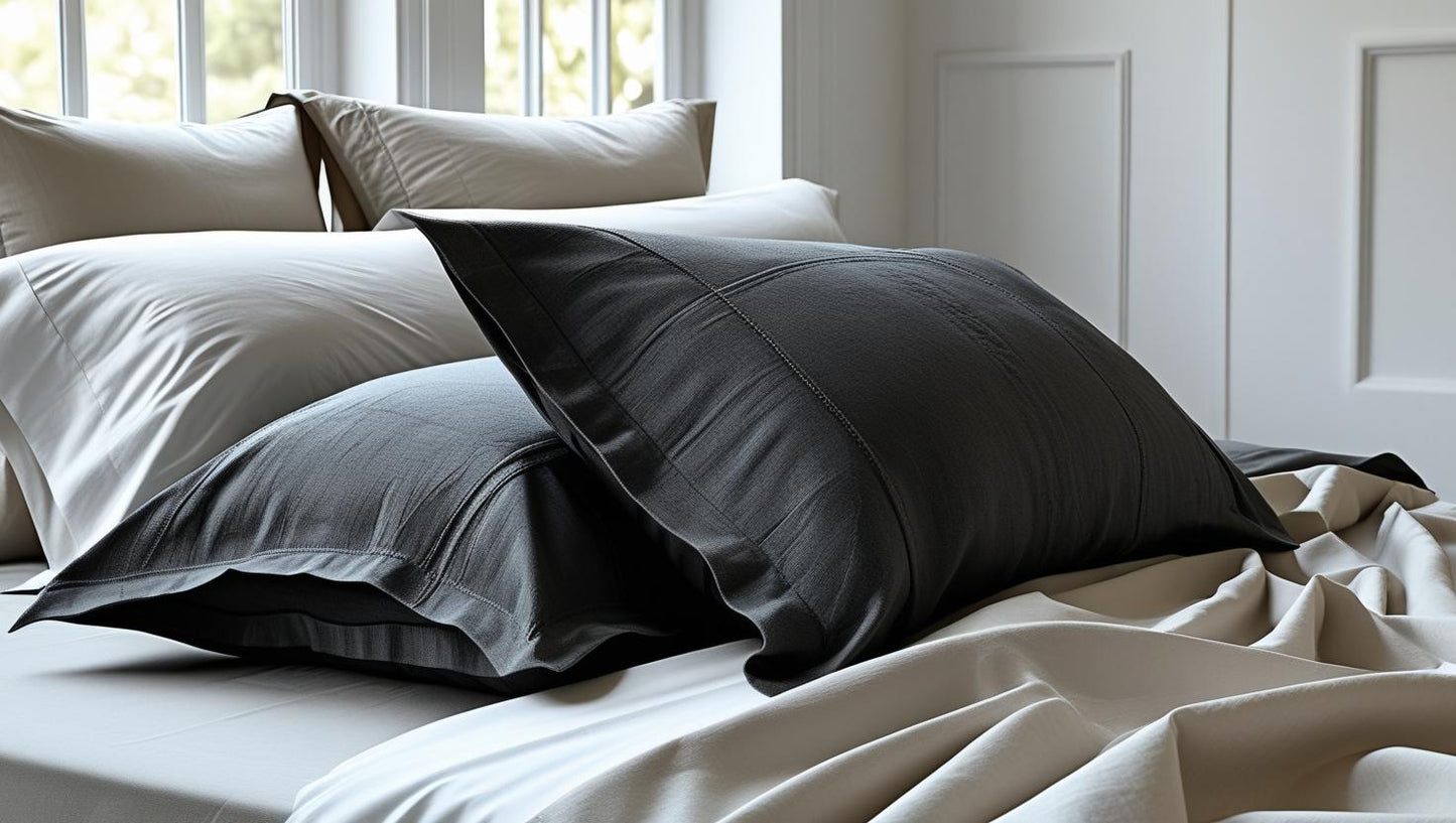 Grey Charcoal 100% Organic Cotton Pillowcase Set – Pair | Luxury Bedding Australia – Kottonk®