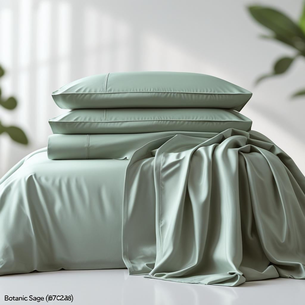 Sage Botanic 100% Organic Cotton Bedsheet Set | Fitted, Flat & Pillowcases | Luxury Bedding Australia – Kottonk®